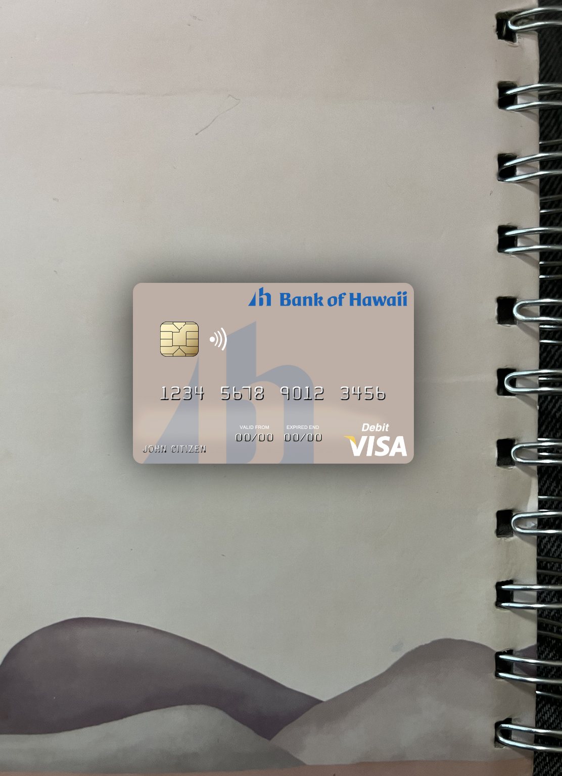 Download Samoa Bank of Hawaii visa debit card photolook front Photoshop template